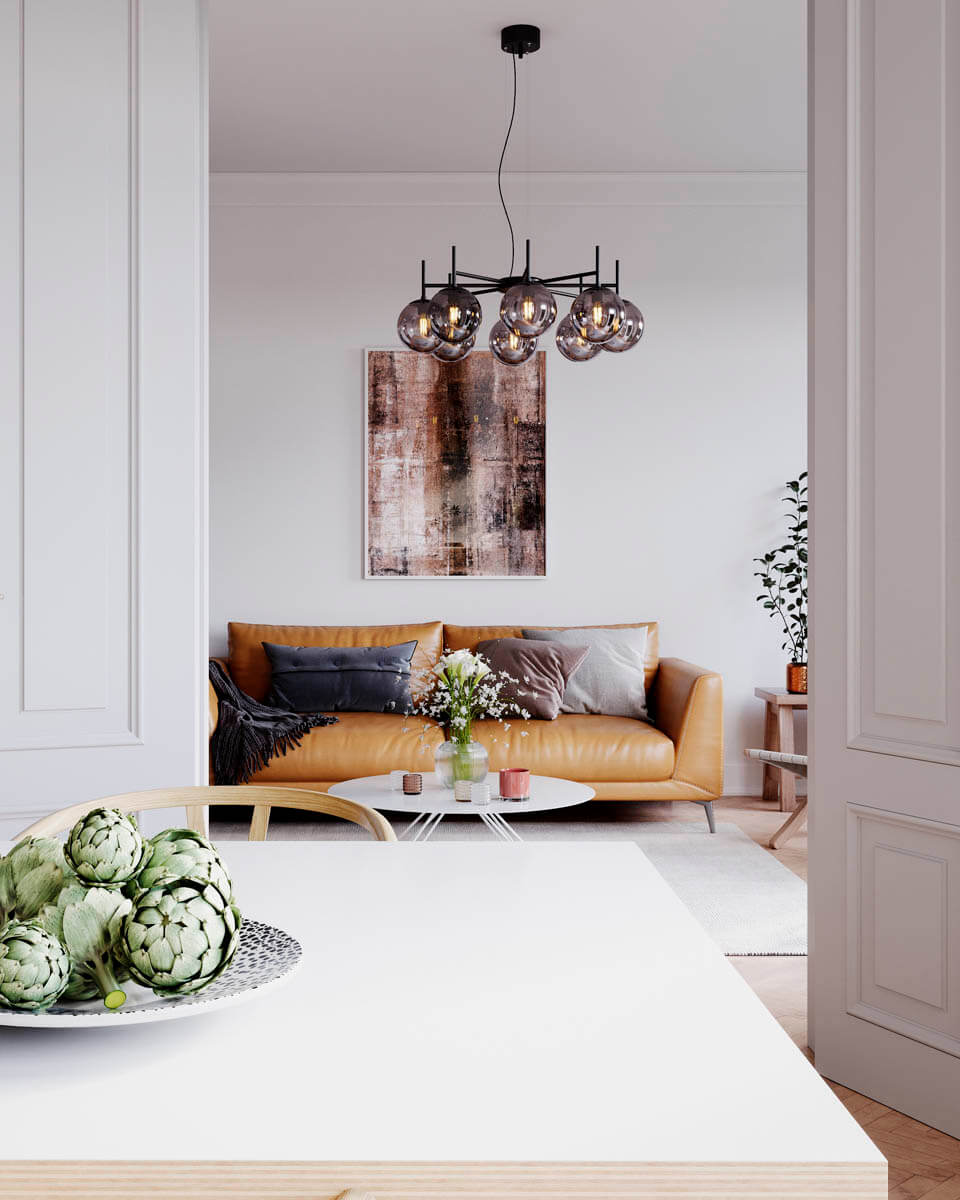 Boyle taklampa 8-låg rökgrå