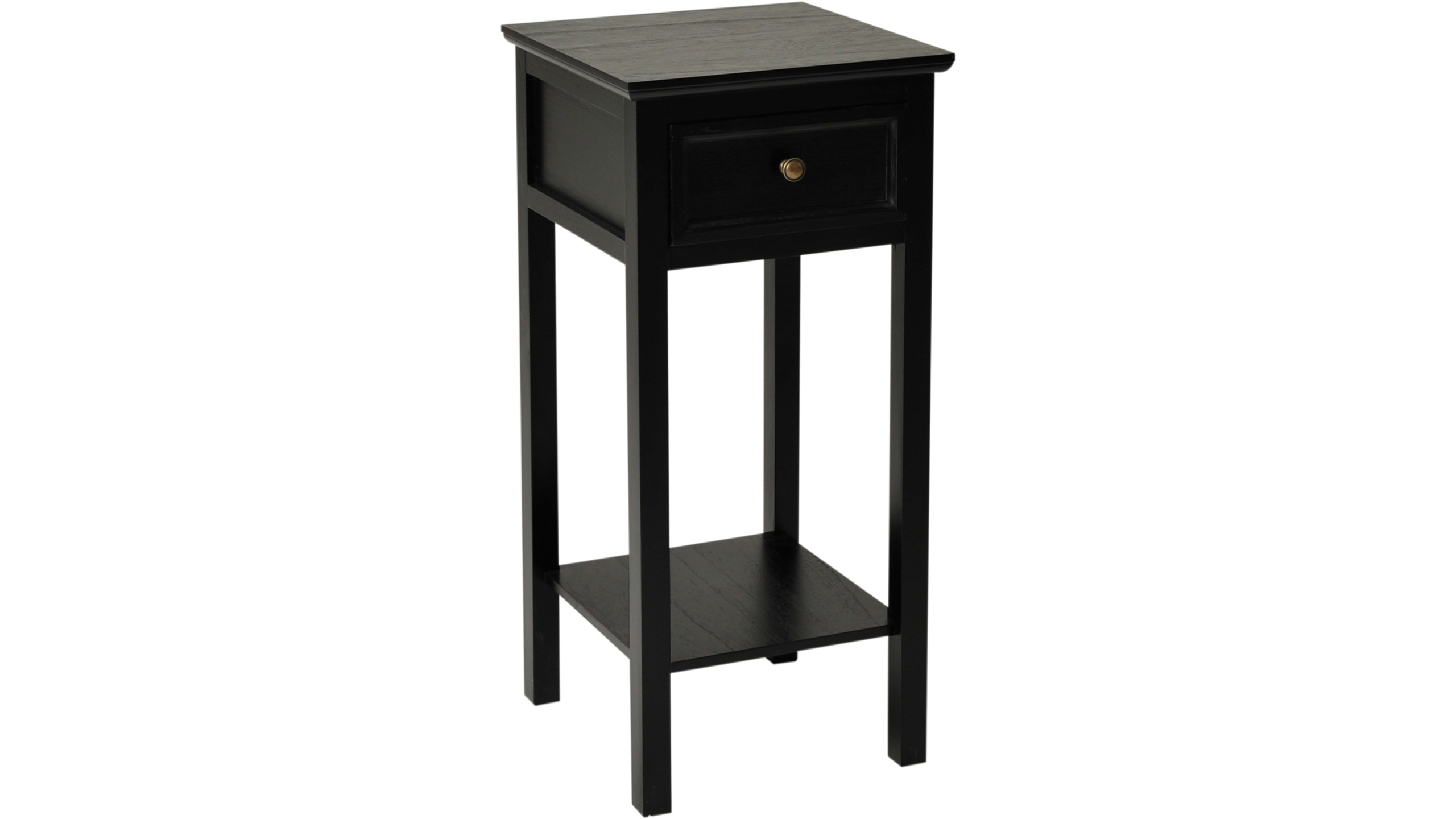 BRISTOL Sängbord 1 lådig Antik Svart h75