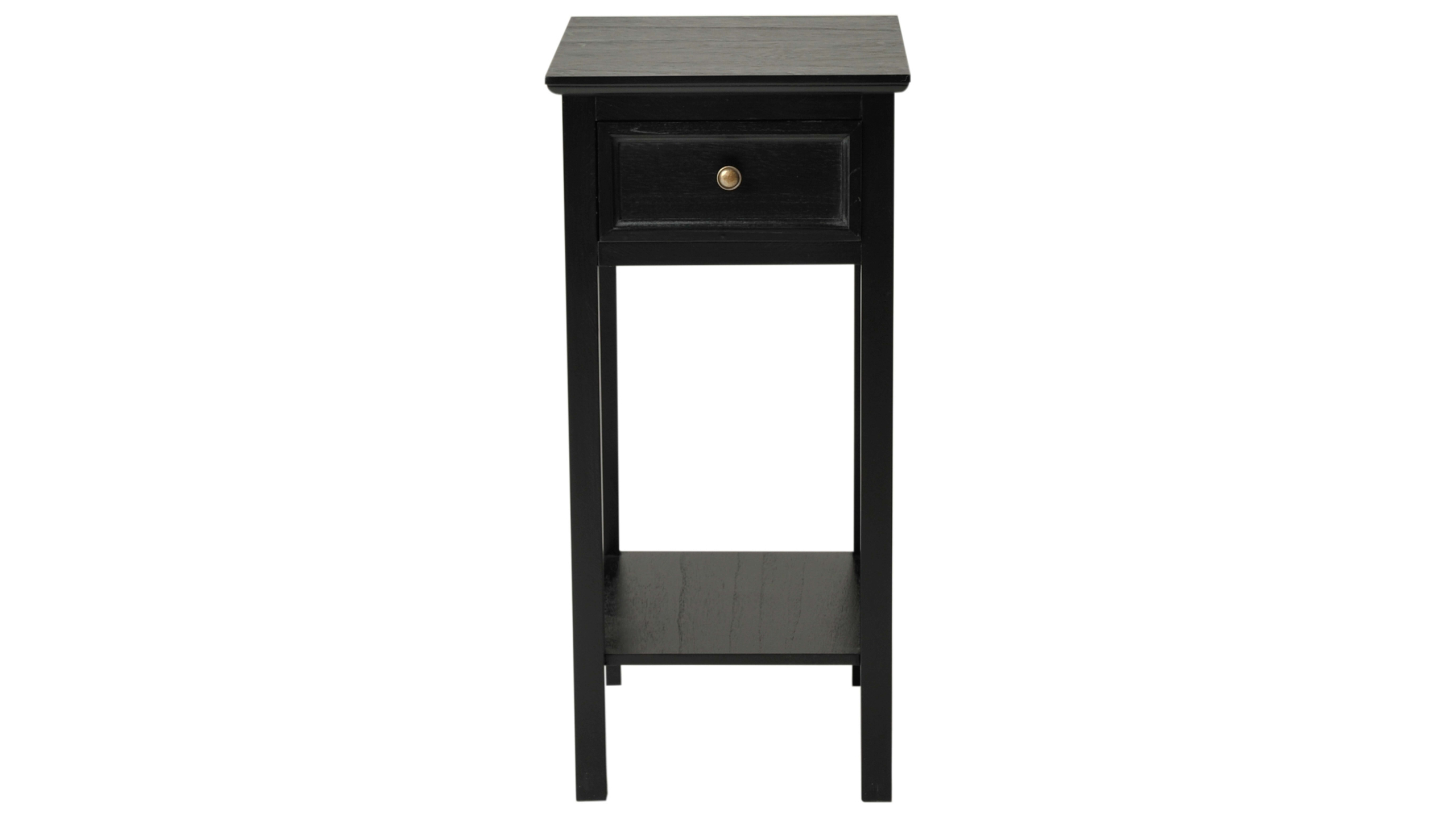 BRISTOL Sängbord 1 lådig Antik Svart h75