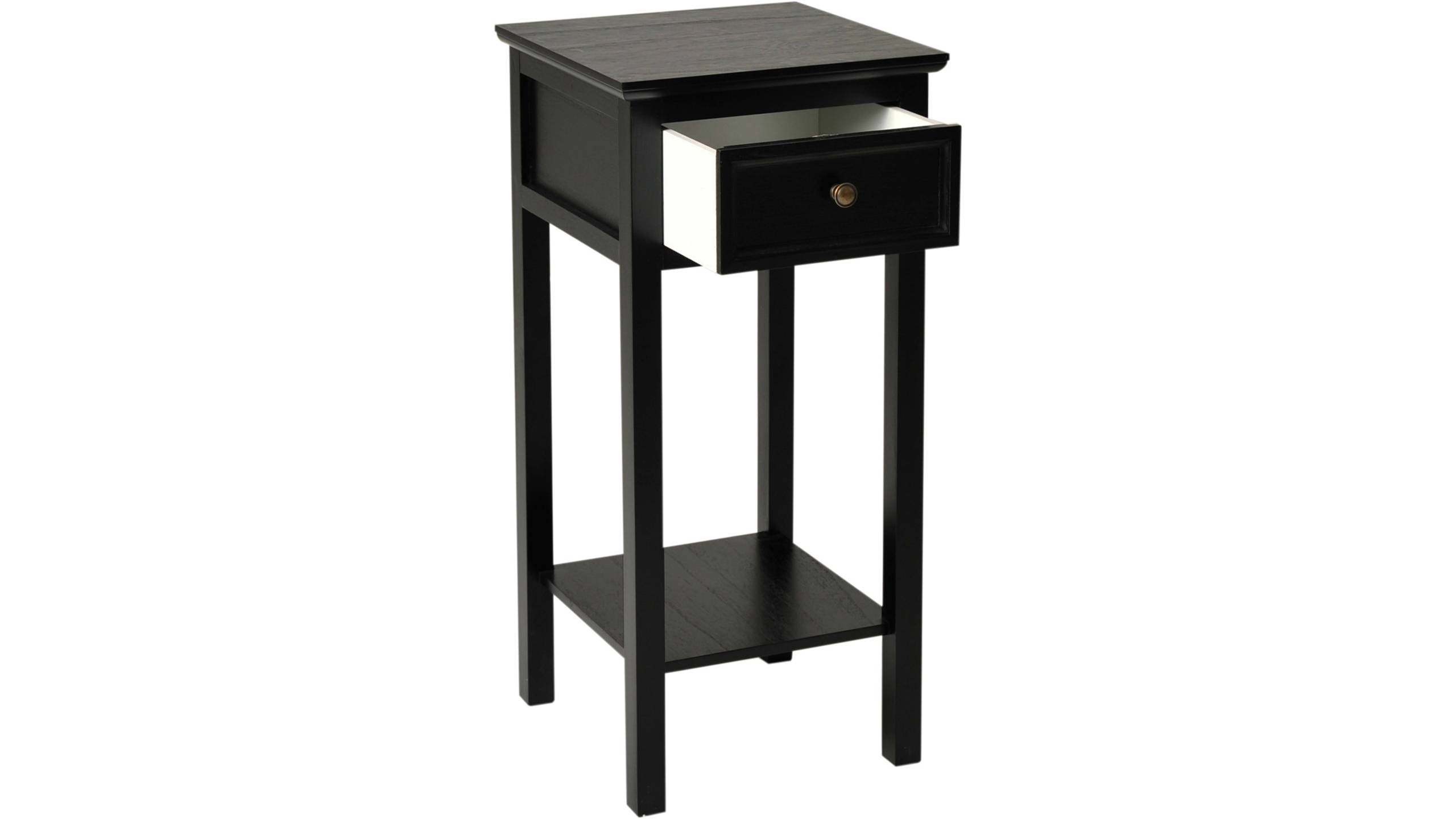 BRISTOL Sängbord 1 lådig Antik Svart h75