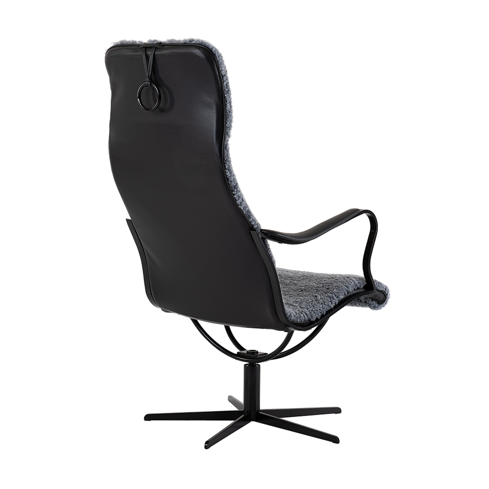 Chic fåtölj & pall fårskinn