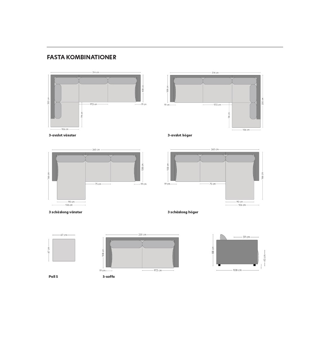 Florentine 3-sitssoffa