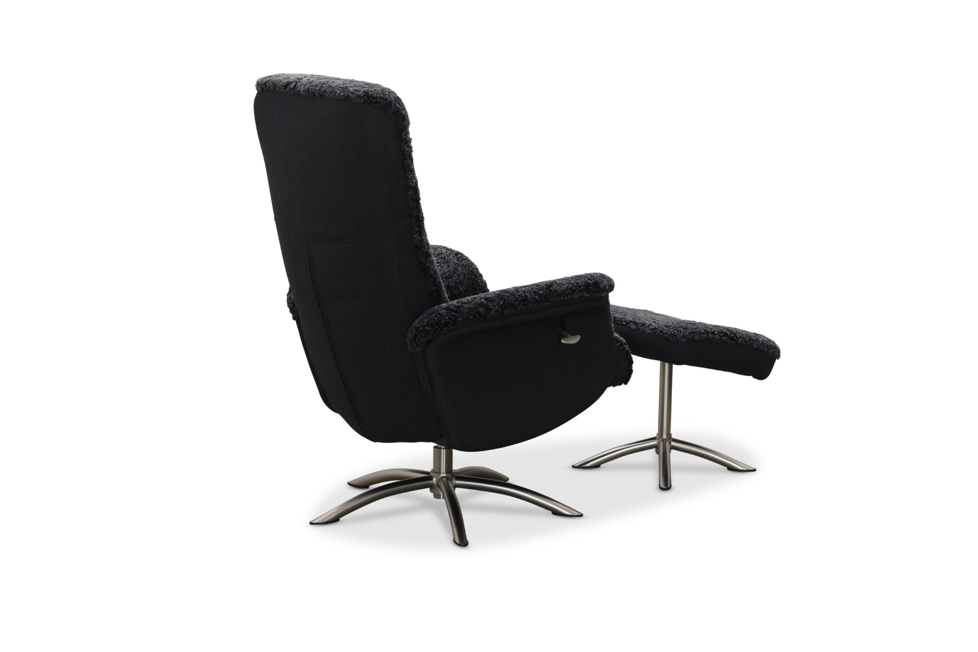 Visby fåtölj & pall mörkgrå