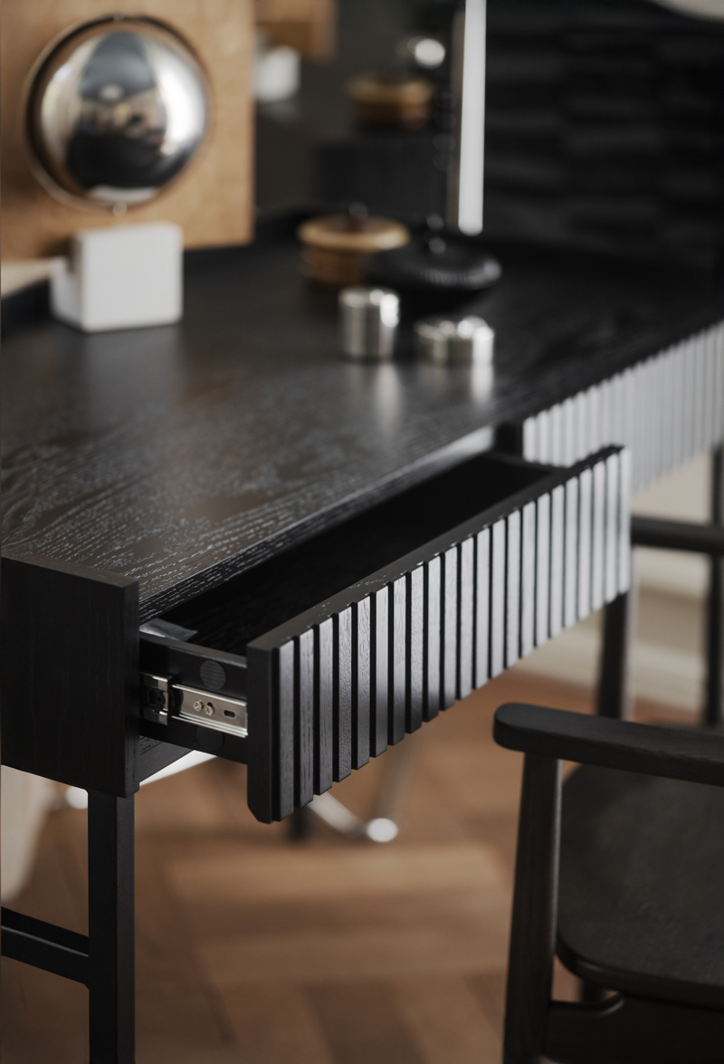 Halifax Skrivbord, Svart, 120×61 cm