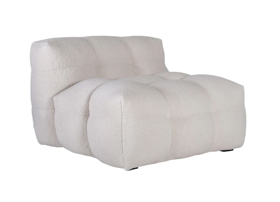 Kendall fåtölj teddy naturvit