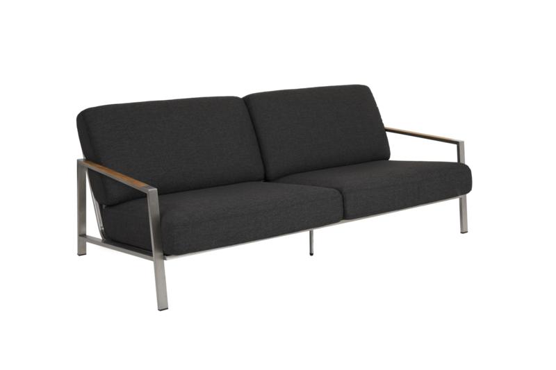 Naos 2,5-sits soffa Rostfritt stål/Nearly black
