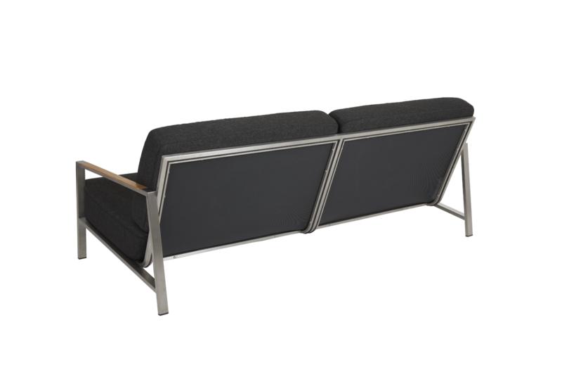 Naos 2,5-sits soffa Rostfritt stål/Nearly black