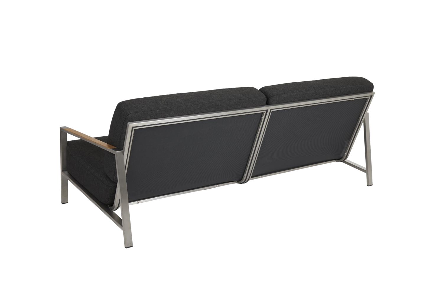 Naos 2,5-sits soffa Rostfritt stål/Nearly black