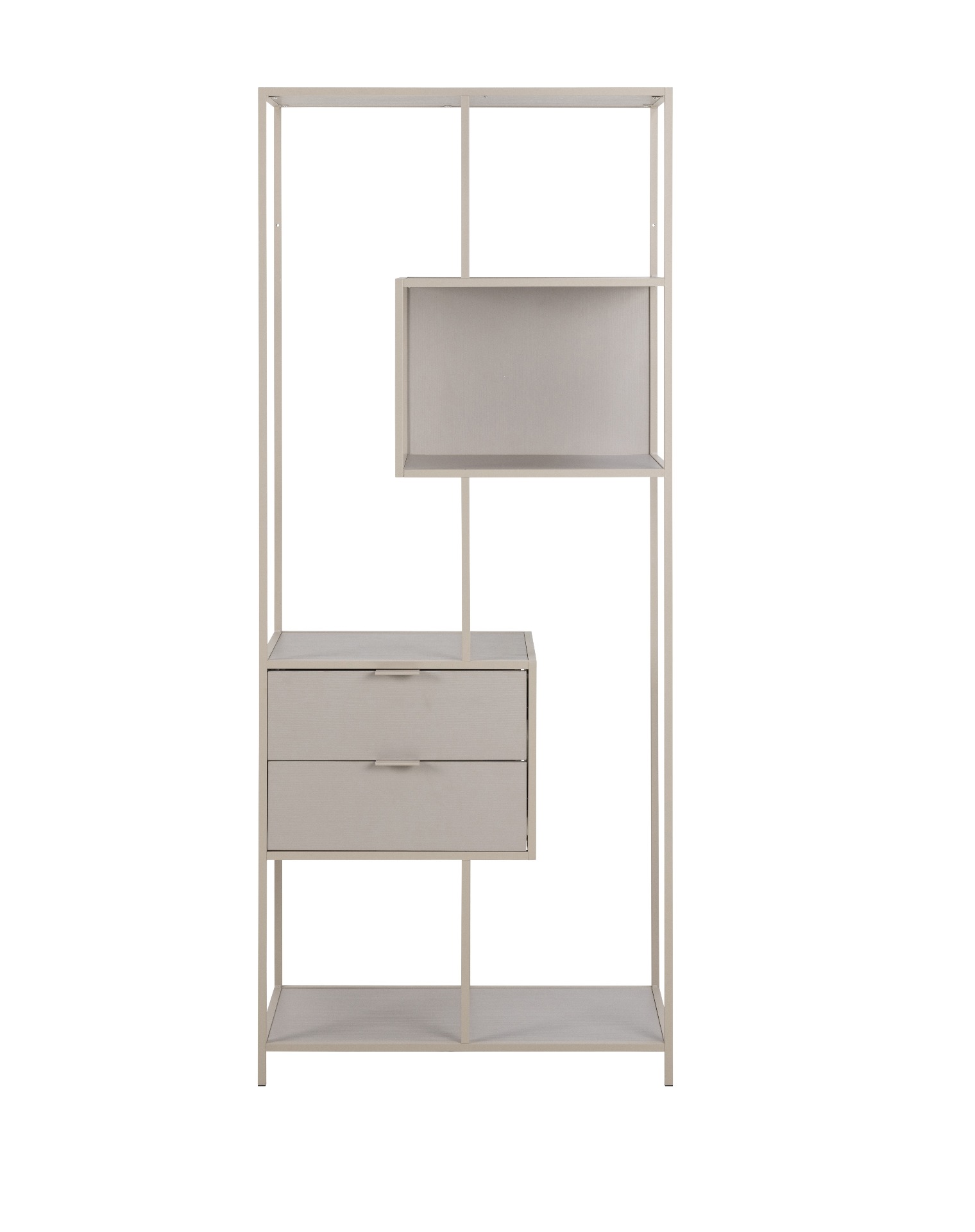 Seaford bokylla grå med lådor, hög