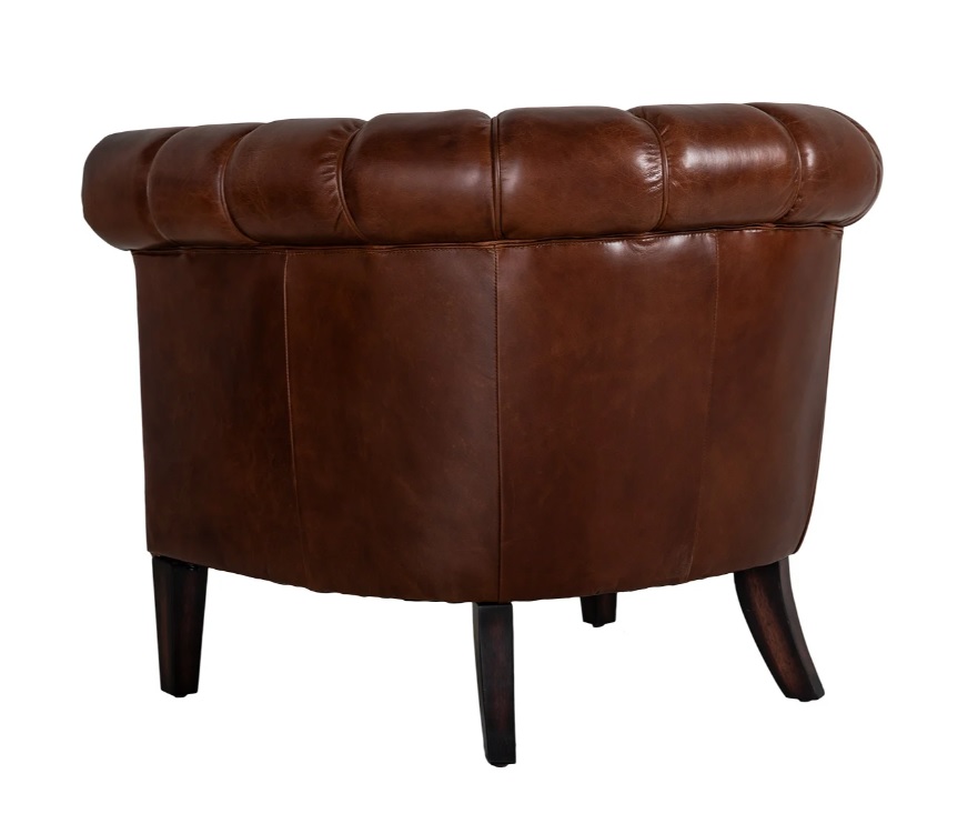 Vintage clubfåtölj skinn