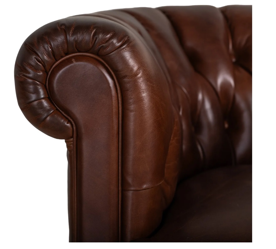 Vintage clubfåtölj skinn