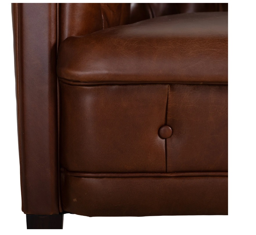 Vintage clubfåtölj skinn