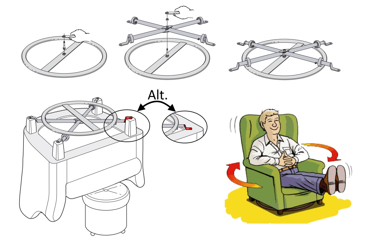 Rondo snurrplatta till fåtölj, medium