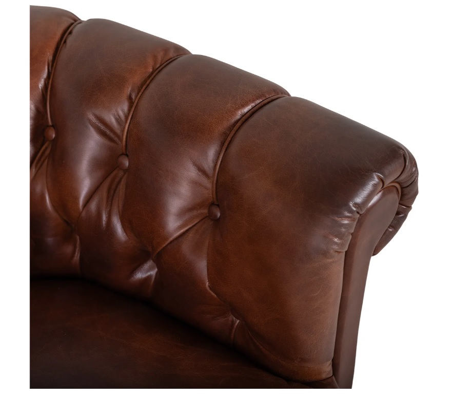 Vintage clubfåtölj skinn