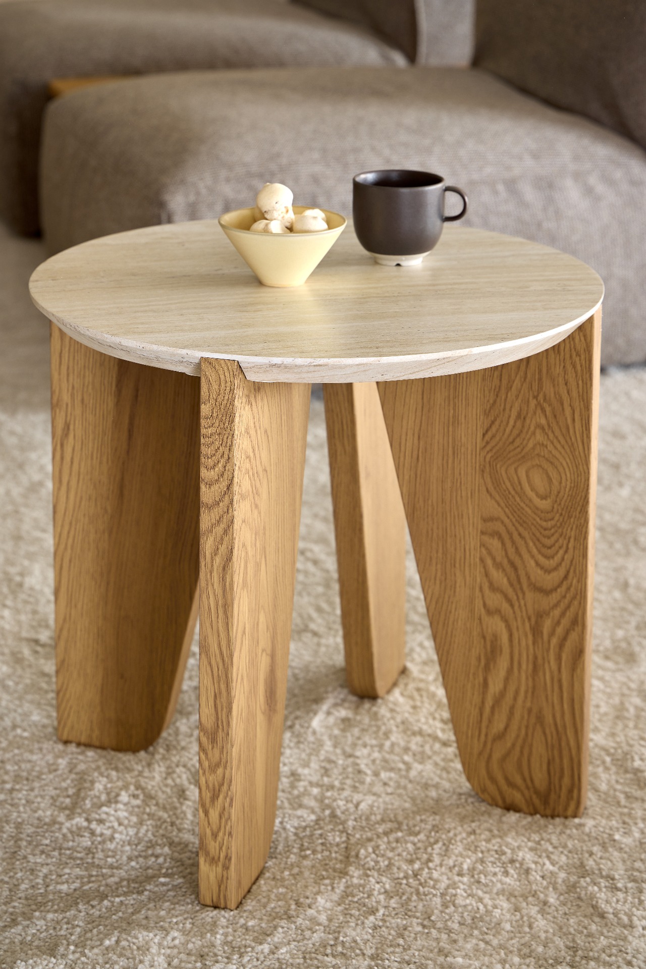 Dockland lampbord med travertinlook