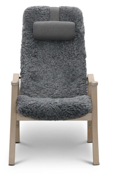 Gotland fåtölj & pall Charcoal, vitpigmenterad ek