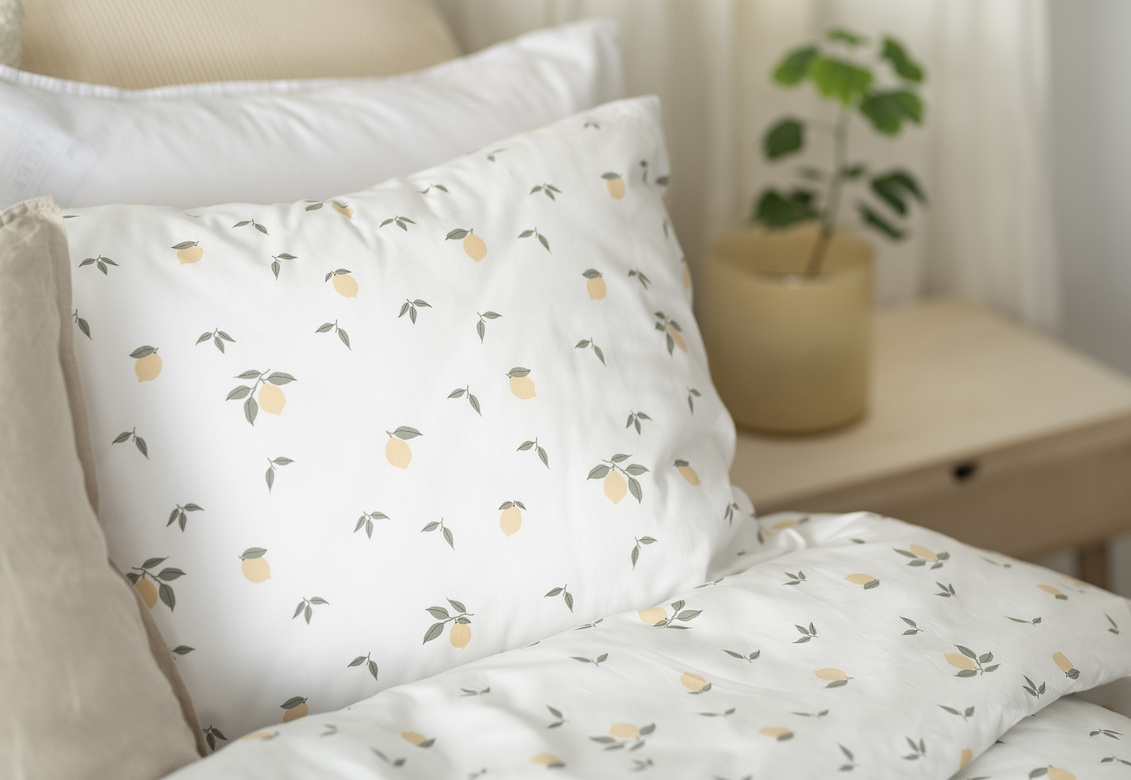 Bäddset Lemons gul
