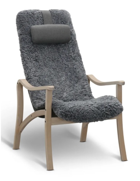 Gotland fåtölj & pall Charcoal, vitpigmenterad ek