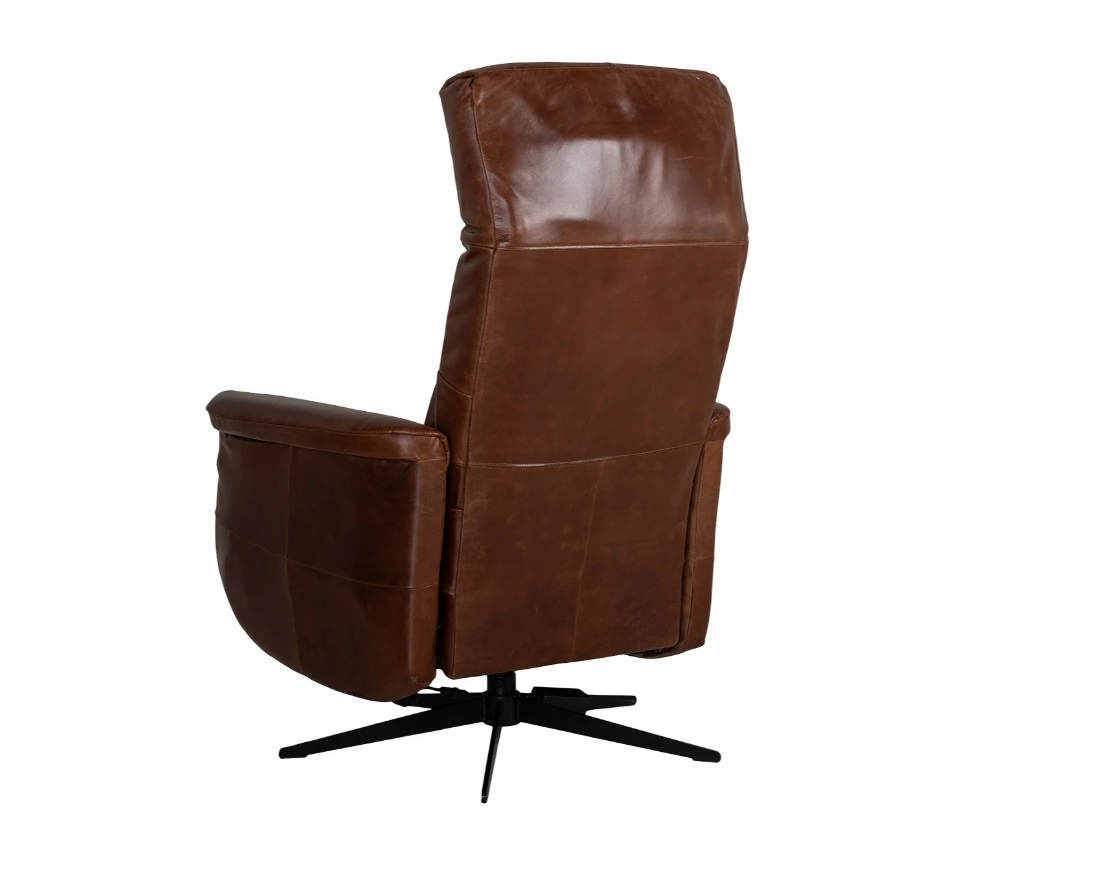 Soham reclinerfåtölj i brunt skinn