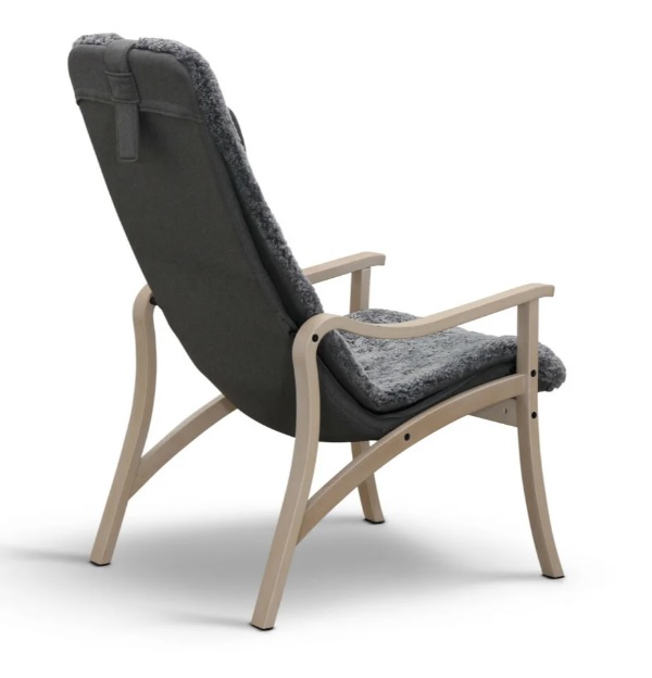 Gotland fåtölj & pall Charcoal, vitpigmenterad ek