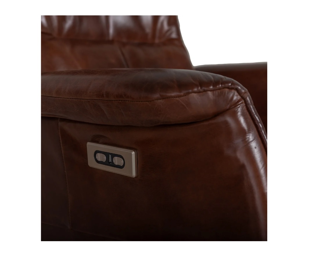 Soham reclinerfåtölj i brunt skinn