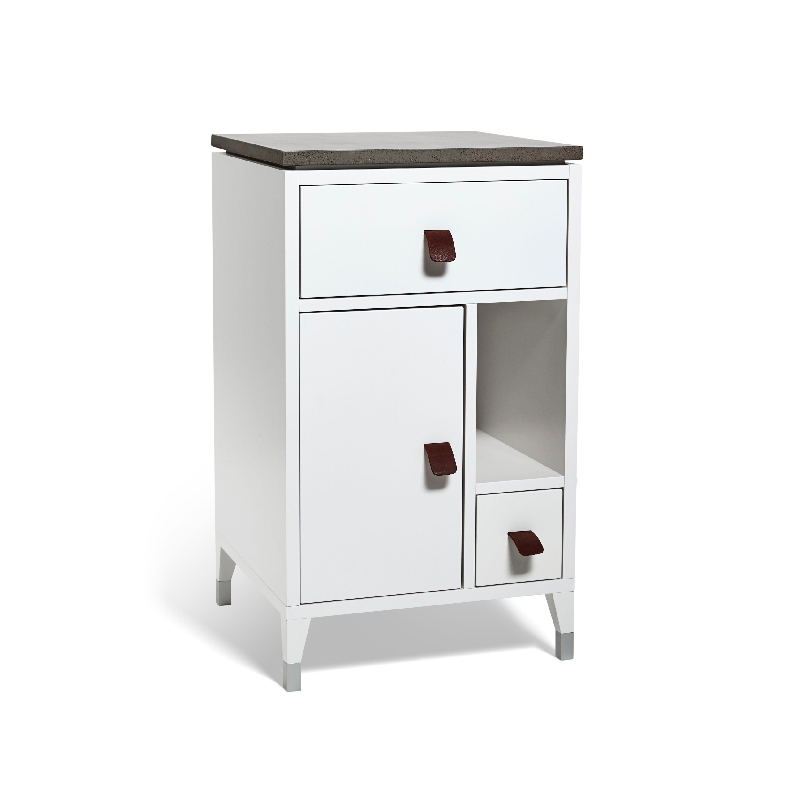 Abisko Sängbord (låga ben), Vitlack