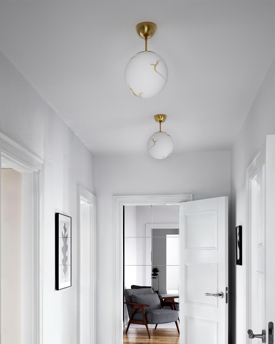 Bellagio plafond mässing/vit