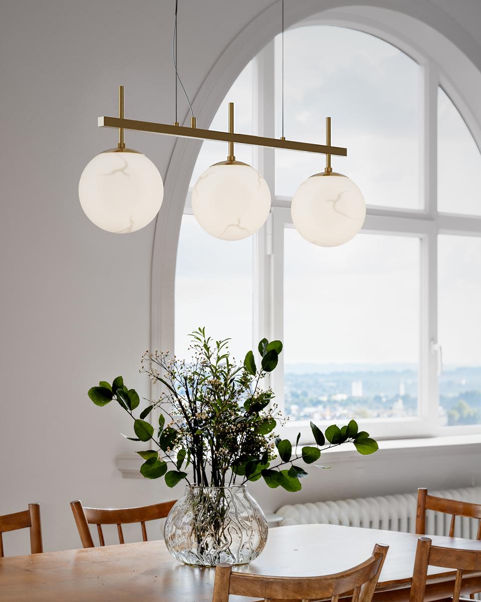 Bellagio taklampa mässing/vit