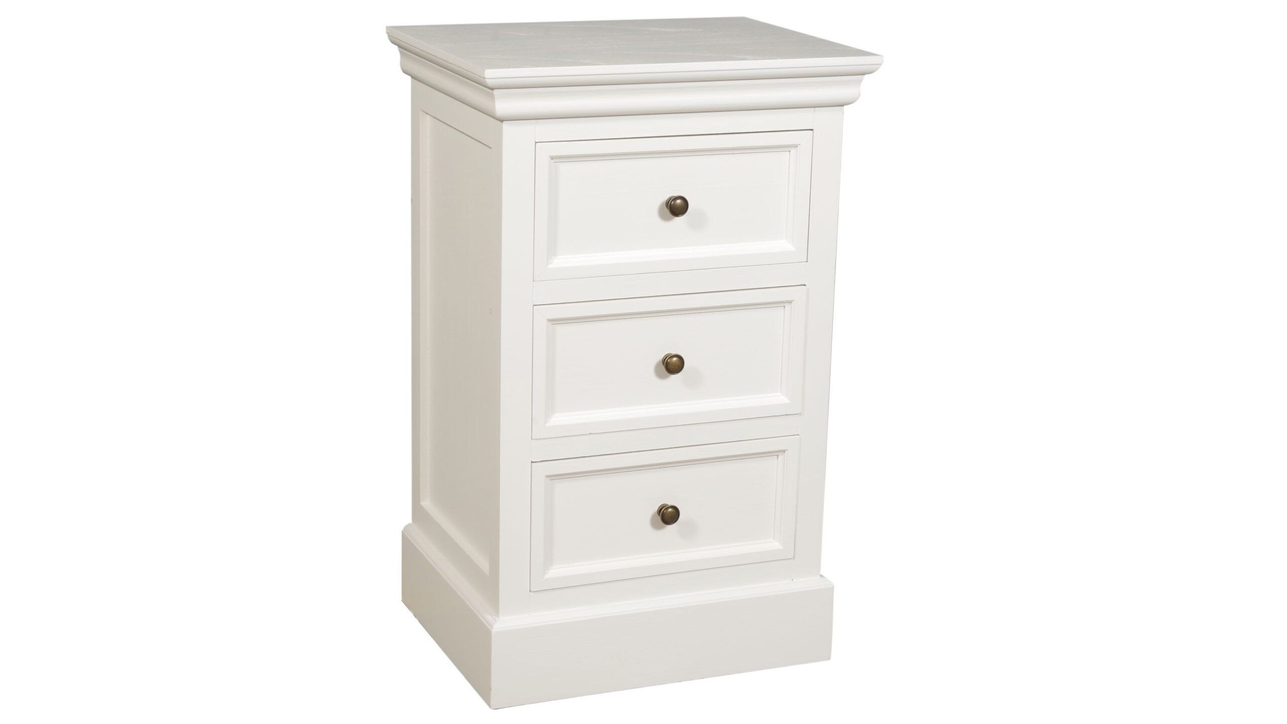 BRISTOL Sängbord 3 lådig Antikvit h70