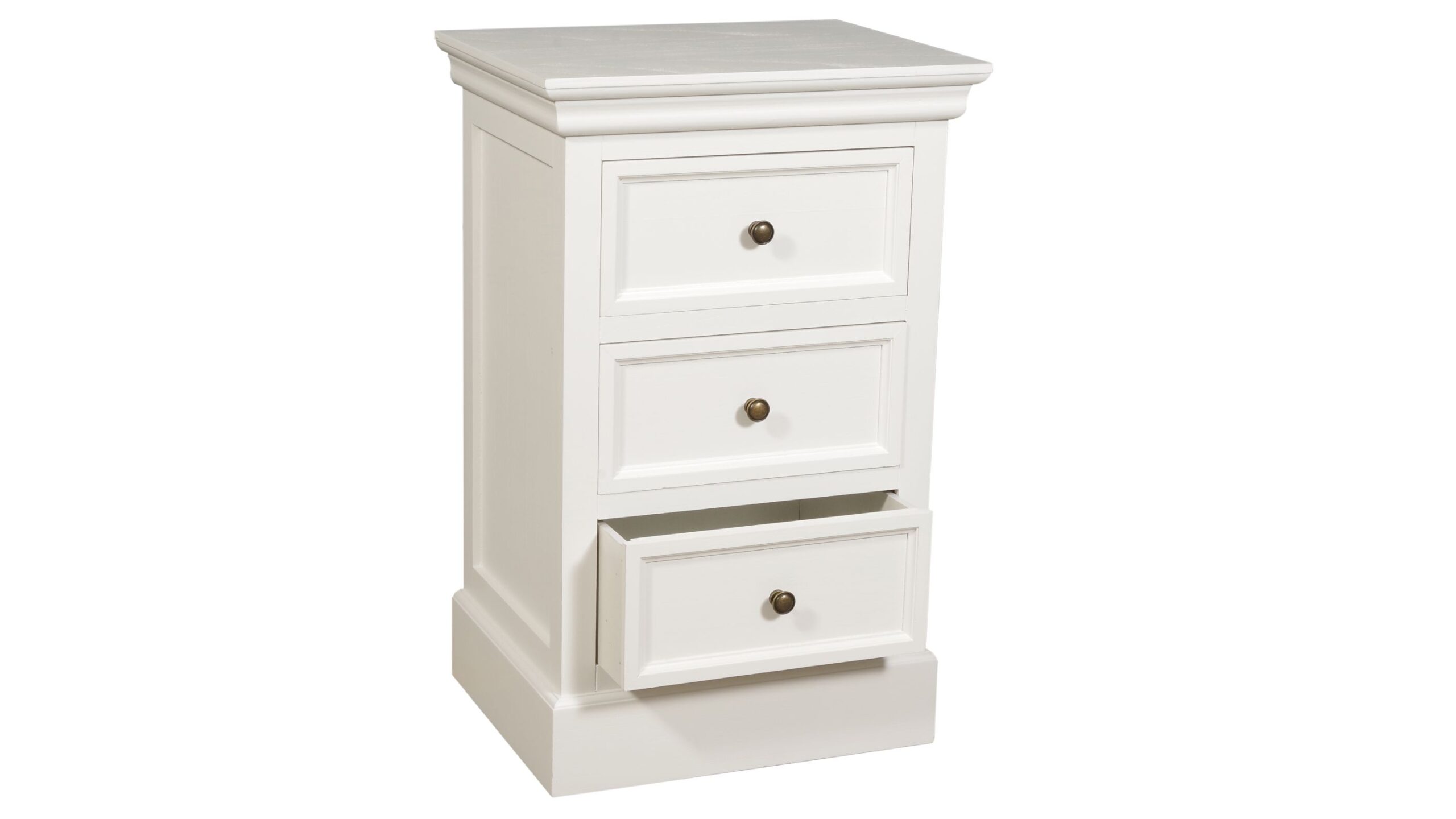 BRISTOL Sängbord 3 lådig Antikvit h70