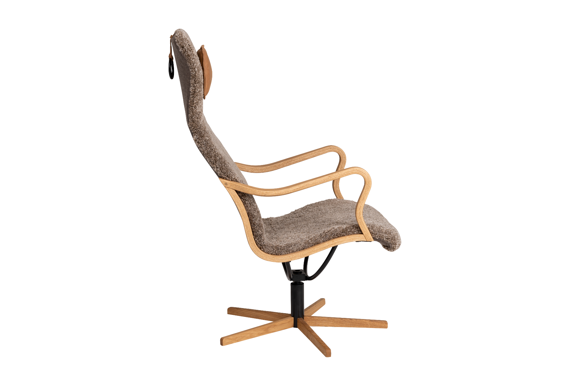 Chic trä fåtölj & pall sahara