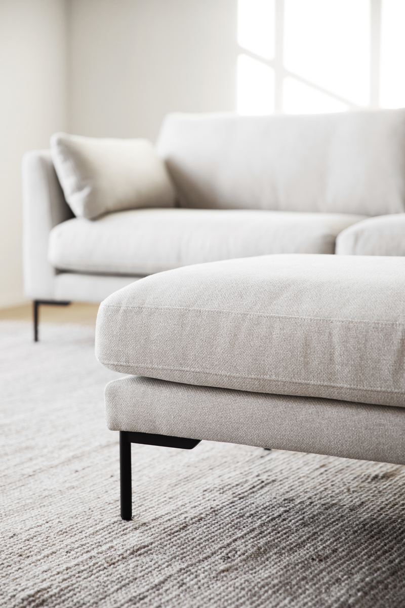 Corwin Fotpall, Rita #1 ljusbeige, 84x64x45 cm