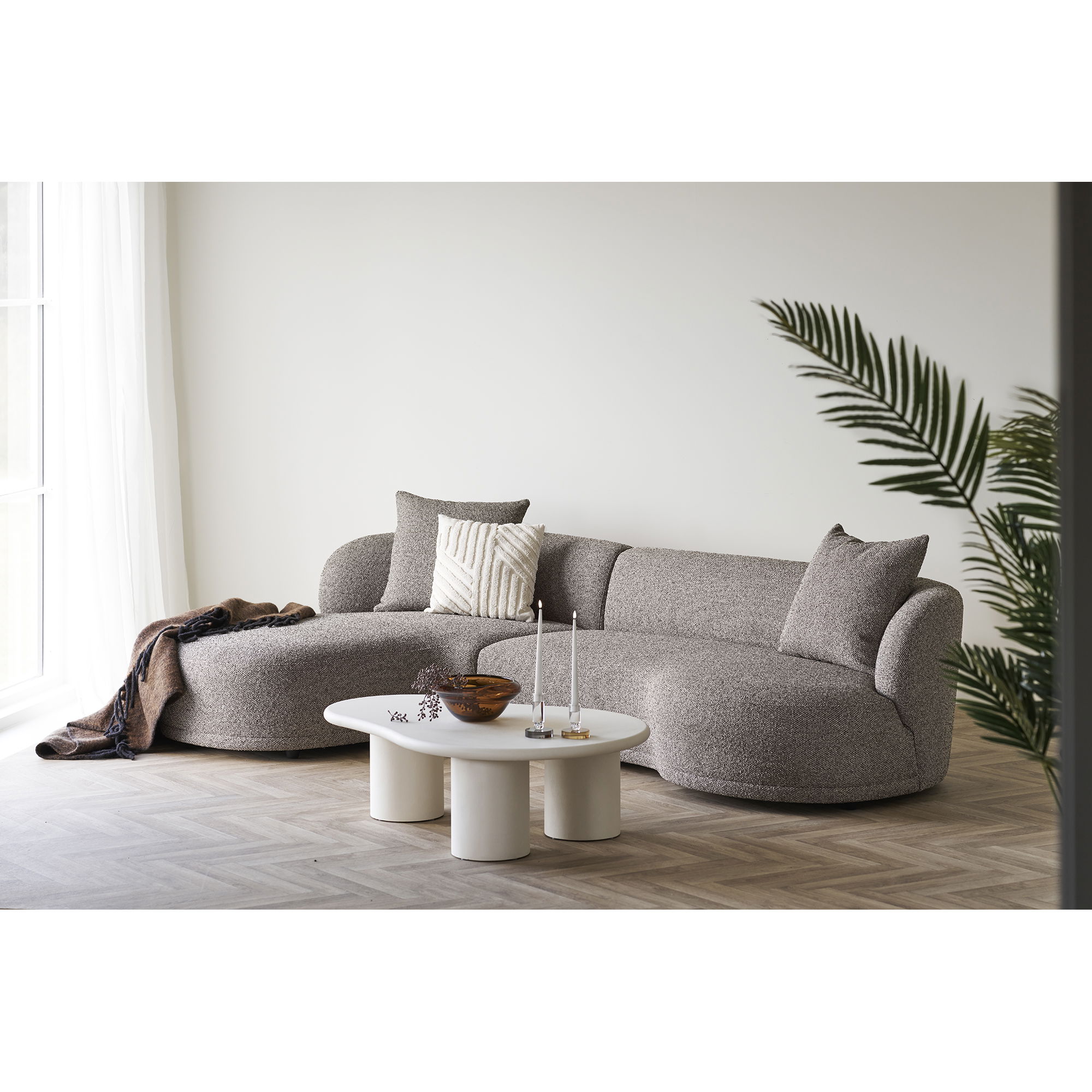 Kingston Soffa – Lounge med 2 kuddar, vänstervänd, brun, HN1299
