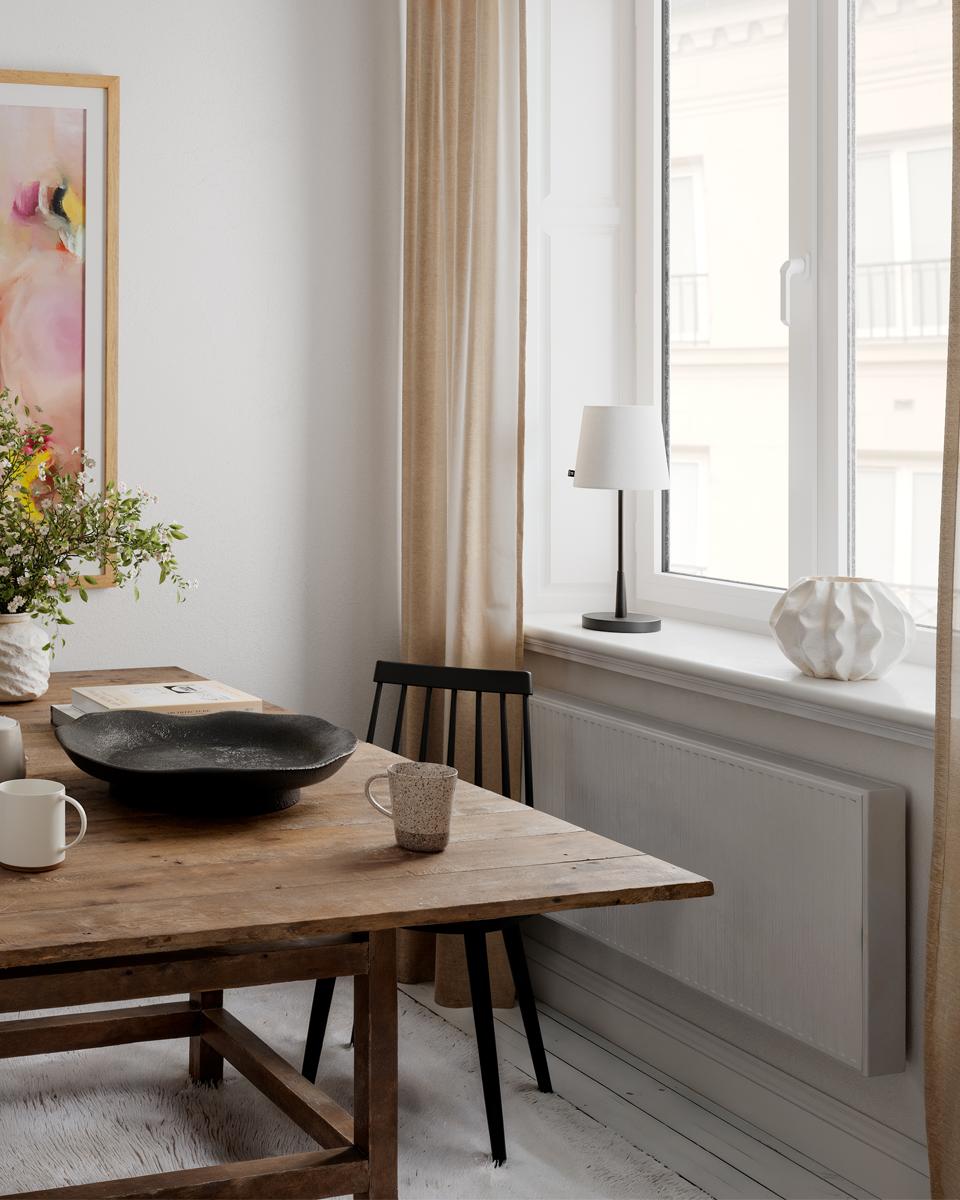 Lumi bordslampa H48,5 cm matt svart/vit