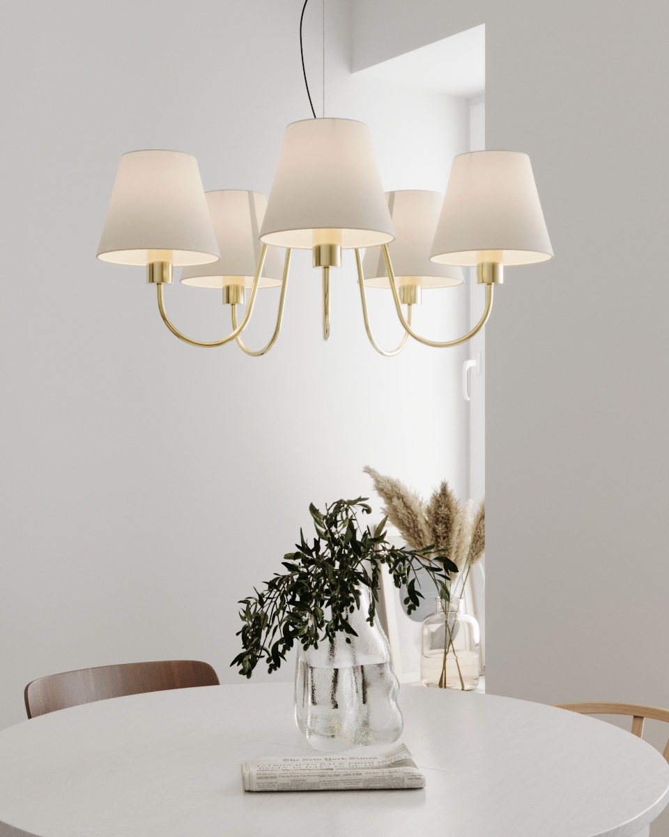 Lynx taklampa mässing/vit