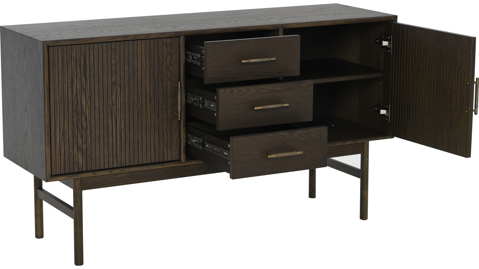 LYON Sideboard i brunlackad ekfaner