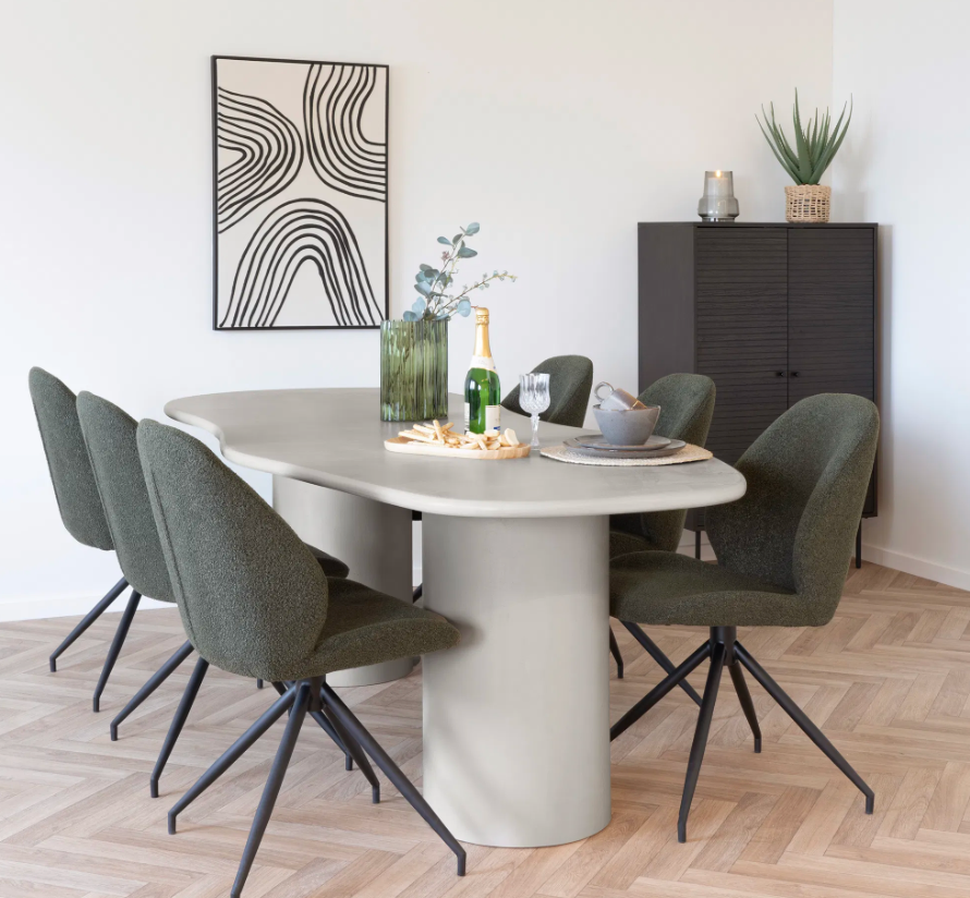 Maranola matbord – Matbord, cementlook, beige, 96x240x76 cm