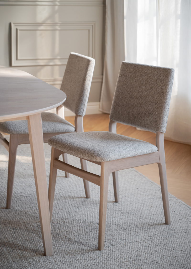 Medford Stol, Vitpigmenterad/ljusbeige