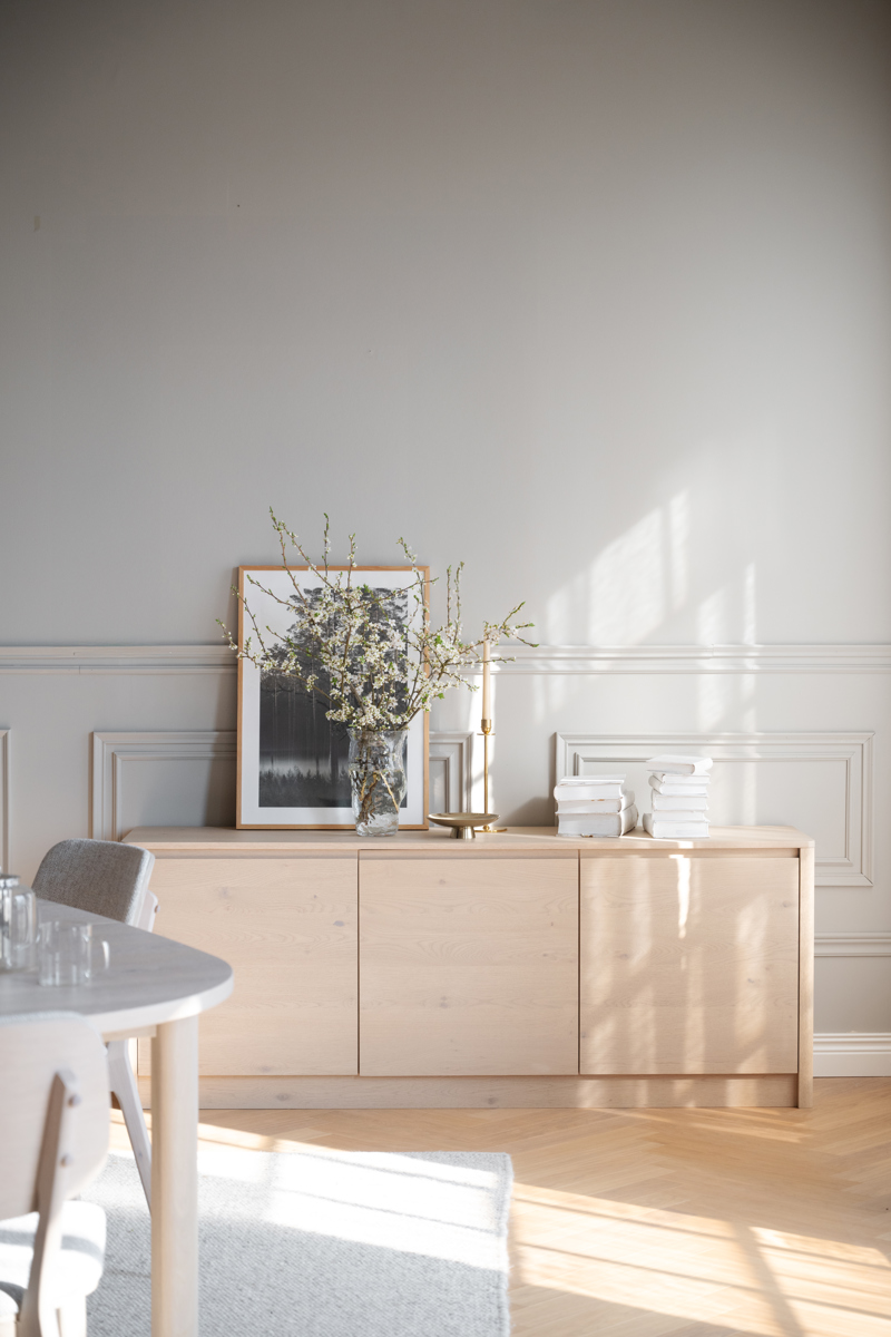 Melstone Sideboard, Vitpigmenterad, 180x40x70 cm