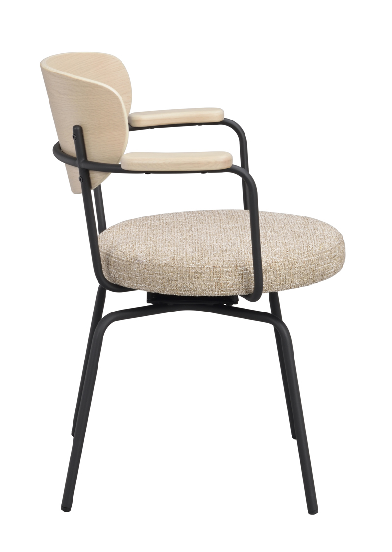 Merrick Karmstol, Snurrfunktion, Mörkbeige/vitpigmenterad/svart