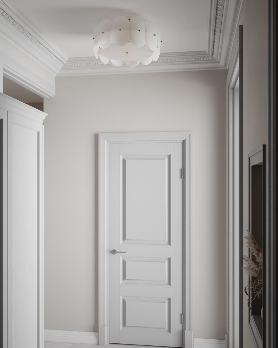 Omlott plafond Ø53 cm mässing/vit