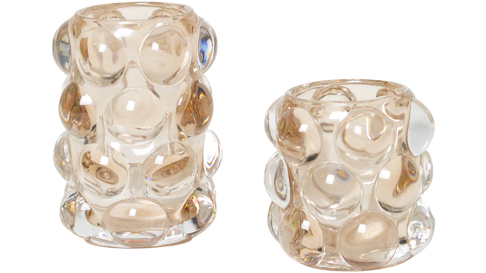 PIONA Ljuslykta, glas, amber, liten