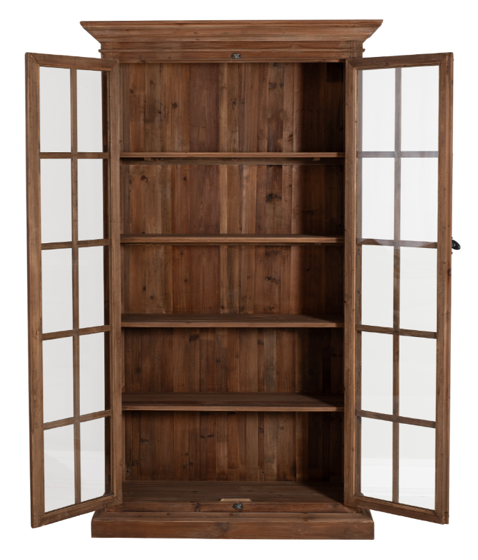 Bretagne vitrinskåp antik furu