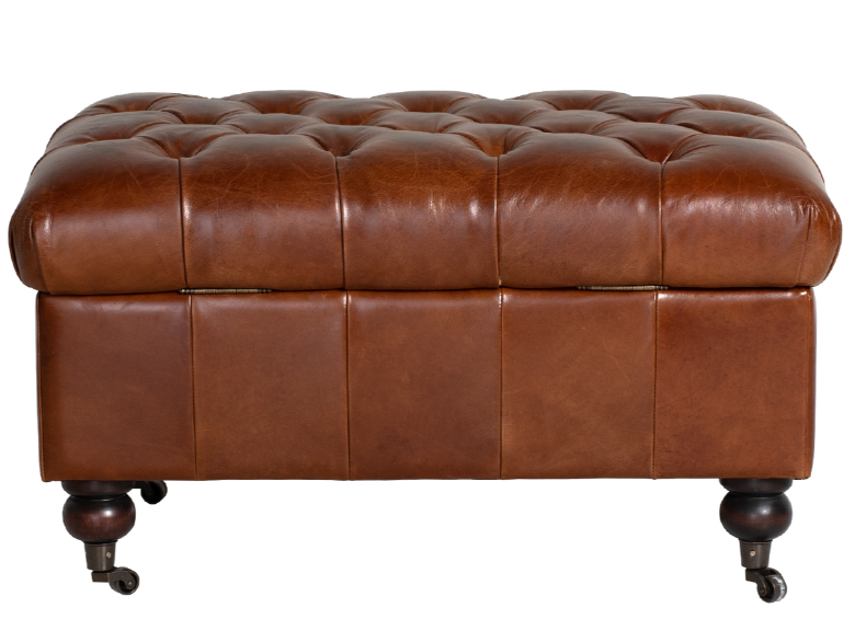 Vintage fotpall med förvaring