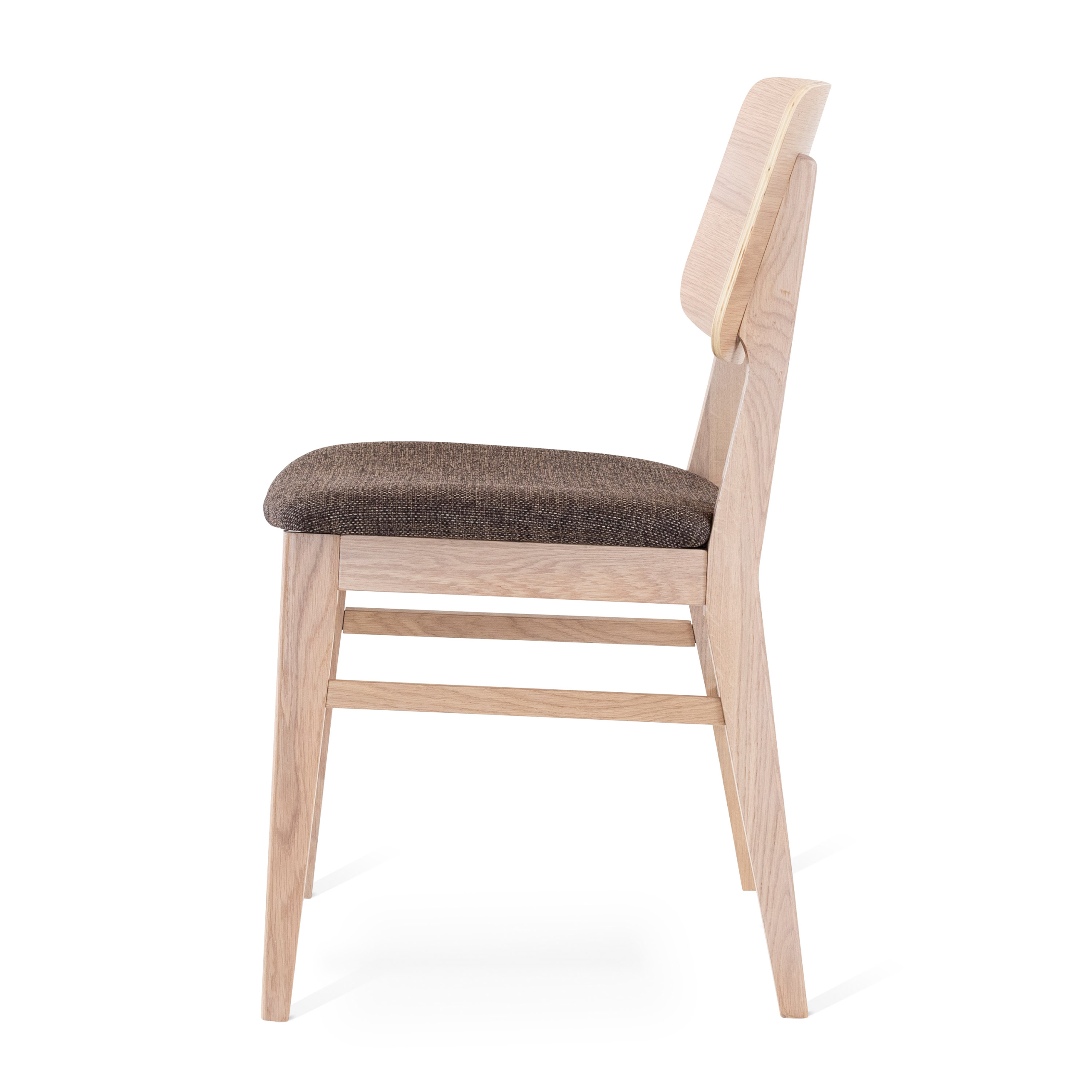 Stevie stol vitpigmenterad ek, sits tyg talent brun