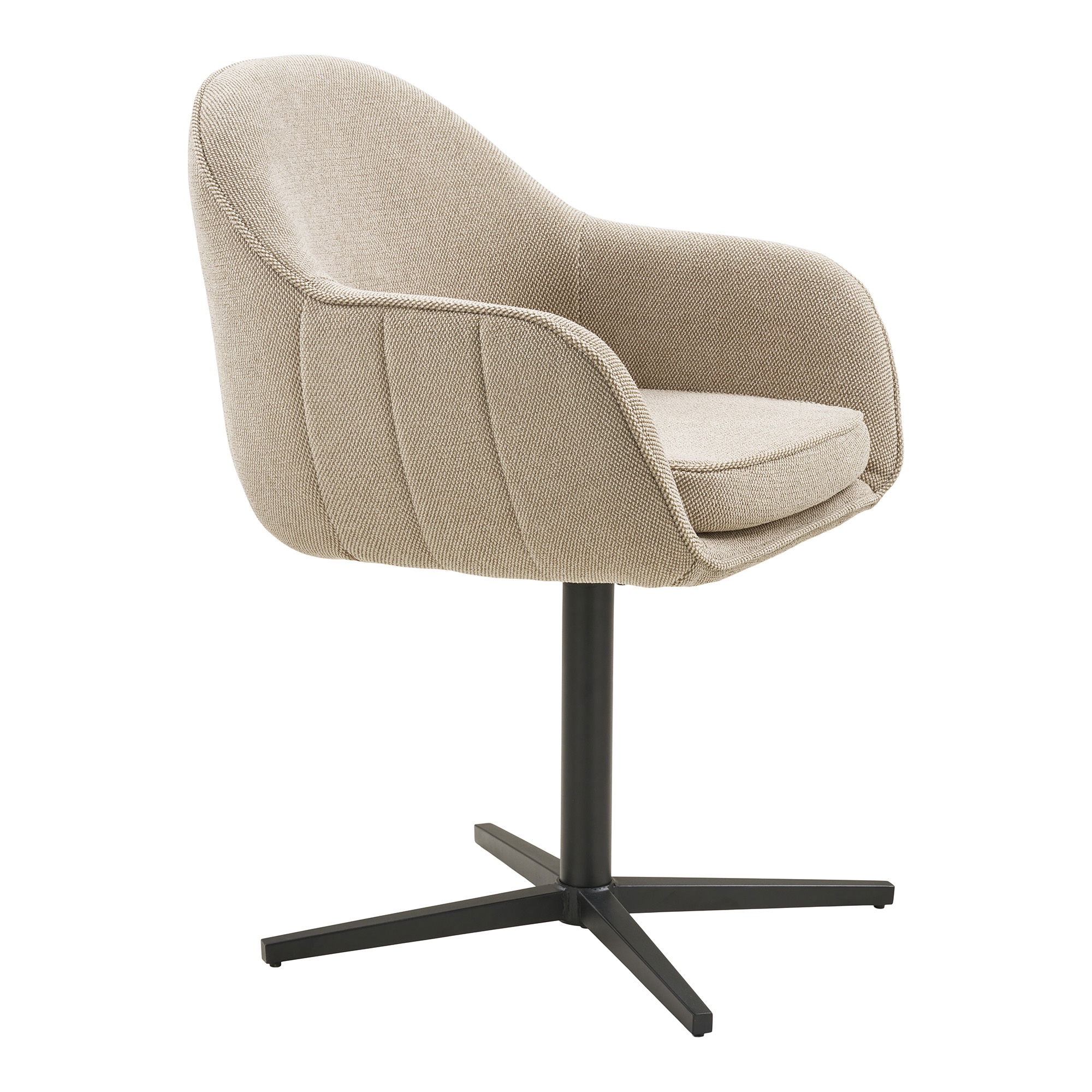 Tamera Matstol – Matstol med snurrfunktion, ljusgrå, svarta ben, HN1285