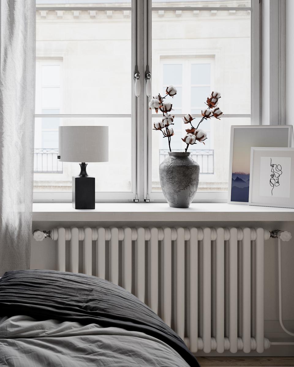 Woody bordslampa H41 cm svart/vit