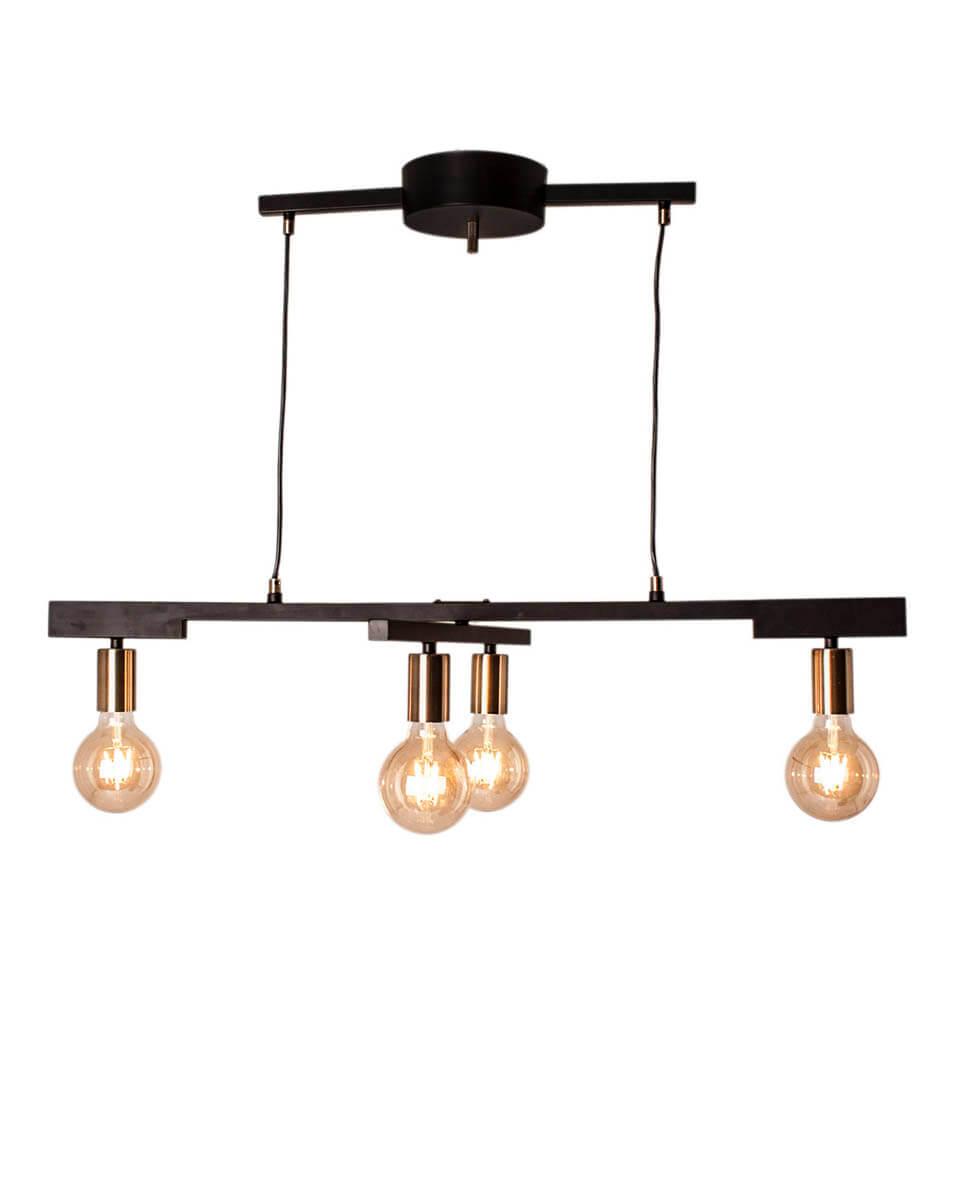 Zeona taklampa 4-lite svart matt